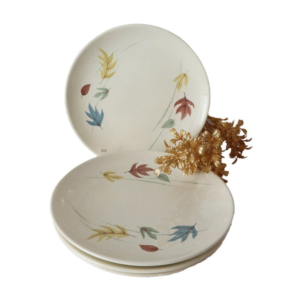 4 Vintage Autumn by Franciscan Salad Luncheon Plates 1955-1966